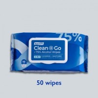 Alcosm 75% Alcohol Classic Wipes  - 50 wipes (24 Packs Per Carton)