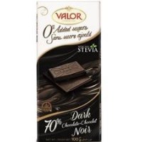 VALOR (0% Added Sugar) 70% Dark Chocolate 100gm Pack (17 units perCarton) (17 Units Per Carton)