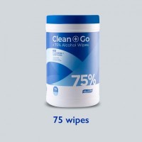 Alcosm 75% Alcohol Classic Wipes  - 75 wipes  (12 Canister Per Carton)