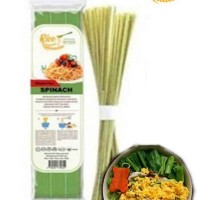 [HALAL & VEGAN Food Staple Groceries - NYLTECH]Spinach Rice Noodle Spaghetti(Gluten Free Noodle- Marketplace Harian) (20 Pack Per Carton)