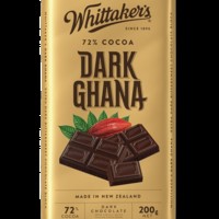 WHITTAKER'S Blocks Dark Ghana 200gm Pack (14 units perCarton) (14 Units Per Carton)