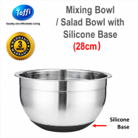 [TOFFI] 26cm Mixing Bowl + Silicone Base  Salad Bowl Stainless Steel (K7426)