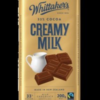 WHITTAKER'S Blocks Creamy Milk 200gm Pack (14 units perCarton) (14 Units Per Carton)