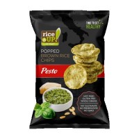 RICE UP- POPPED BROWN RICE CHIPS with PESTO 60g (24 Units Per Carton)