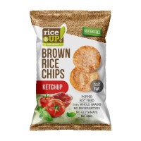 RICE UP- POPPED BROWN RICE CHIPS with KETCHUP 60g (24 Units Per Carton)