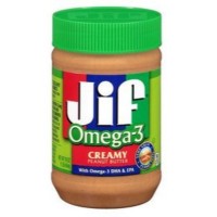 JIF Omega-3 Peanut Butter - Creamy 16oz Bottle (12 Units Per Carton)