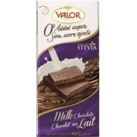 VALOR (0% Added Sugar) Milk Chocolate 100gm Pack (17 units perCarton) (17 Units Per Carton)