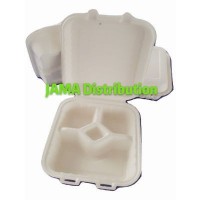 Biodegradable and Compostable 4 Compartment Box (250 Units Per Carton)