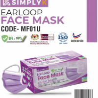 SIMPLY K Adult Face Mask with Earloop, BX 50