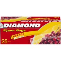 DIAMOND Storage Bags Zipper Bags Medium Storage 25's 25's Box (12 boxes per carton)