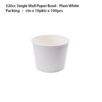 520cc single wall paper bowl  (1000 Units Per Carton)