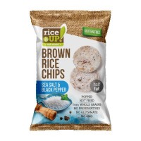 RICE UP- POPPED BROWN RICE CHIPS with SALT & PEPPER 60g (24 Units Per Carton)