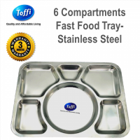 [Toffi] 6 Compartments Fast Food Tray  6 Kompartmen Makanan Segera- Stainless Steel Toffi (B6005)